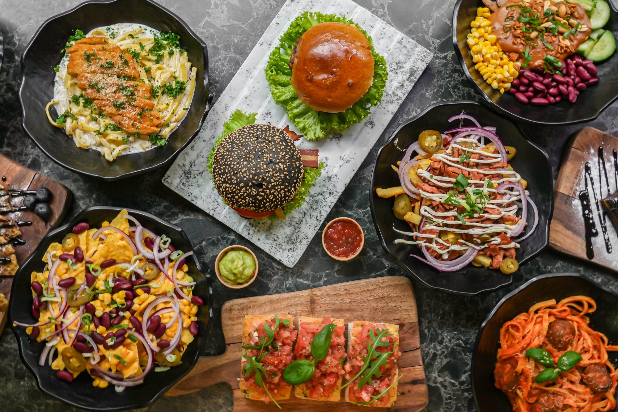 A table full of dishes